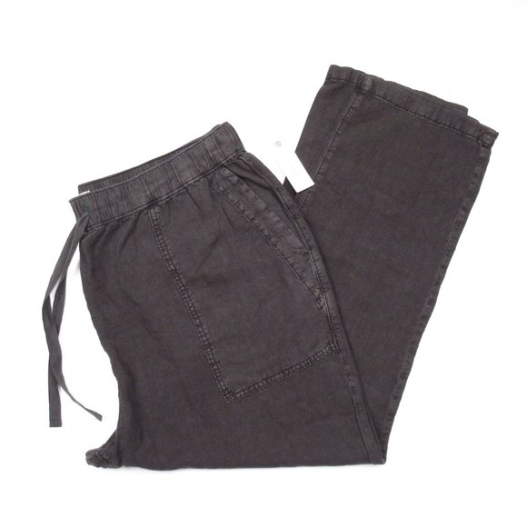 Anthropologie Pilcro Linen Drawstring Pants Oxford Black - XL - Picture 5 of 13